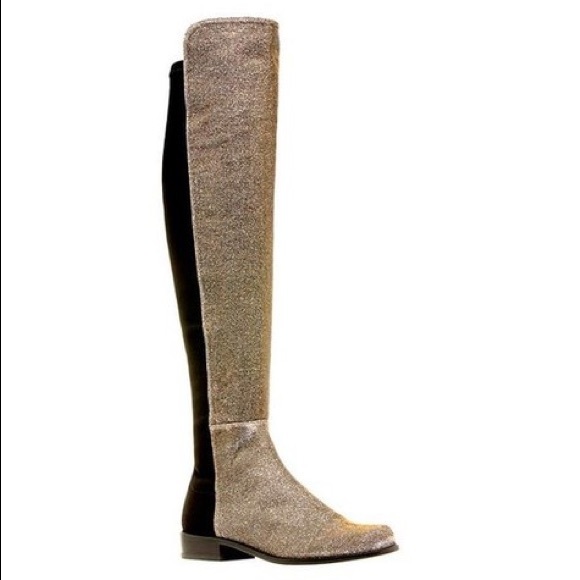 Stuart Weitzman Glitter 5050 Thigh Boots Sz 9.5W - Picture 1 of 8